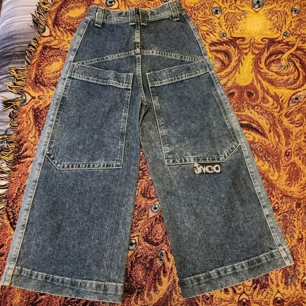 JNCO Wide-Leg Denim Jeans with Embroidered Detail